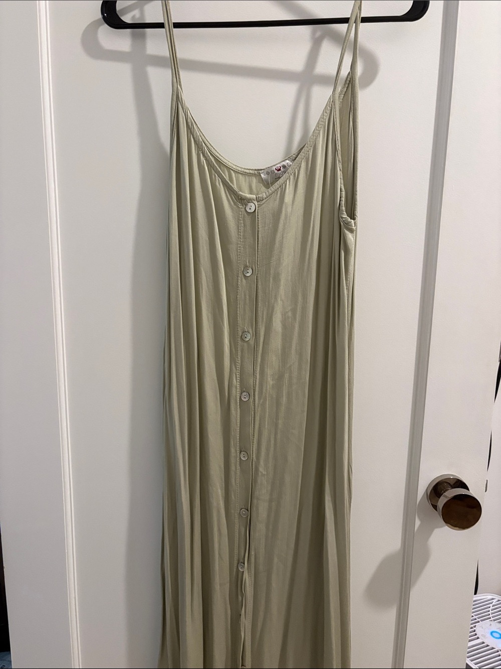 NWT Mida Button-Front Maxi Slip Dress
